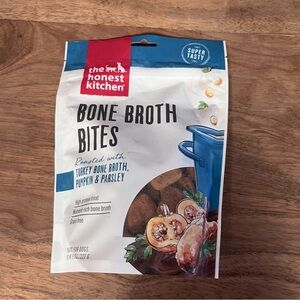 NIB The Honest Kitchen Bone Broth Bites Dog Treats Turkey